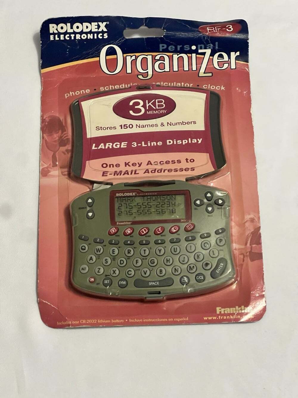 Vintage 2000 Rolodex RF-3 Electronic Personal Organizer 3KB Sealed New Y2K